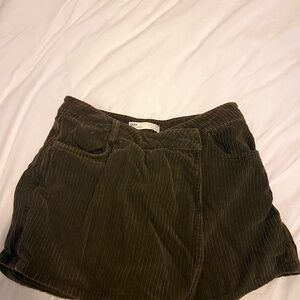 Zara Dark Brown Corduroy Mini Skirt